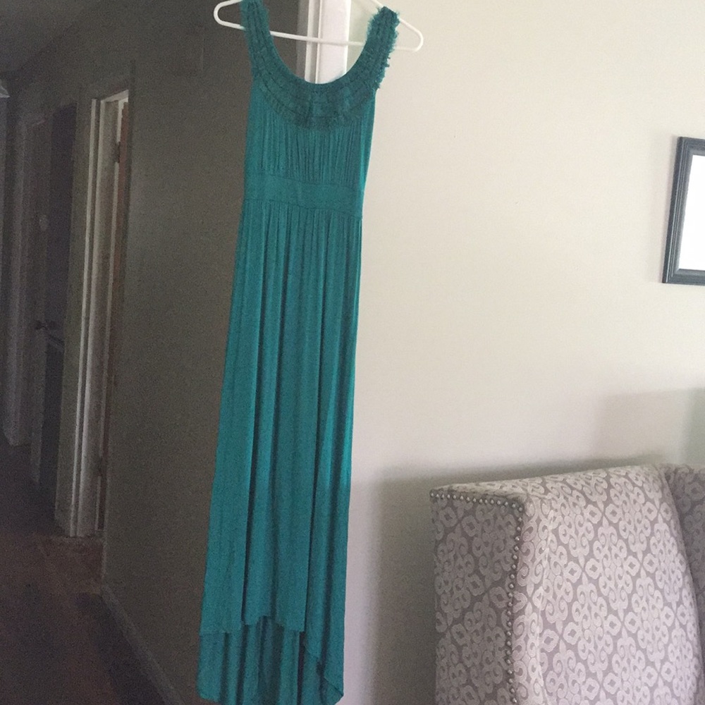Soprano Teal Hi-lo Maxi Dress